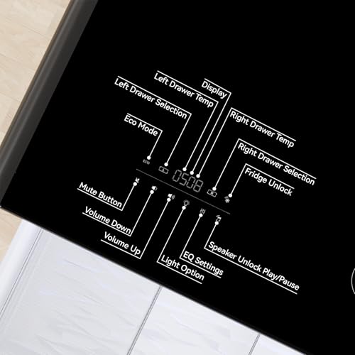 LIVTAB Smart Coffee Table, Living Room Table with Built in Fridge, 23" D x 41.5" W x 18.2" H, 15W Wireless Charging, USB Chargers and Speakers (LT90-FreezerX, Black)
