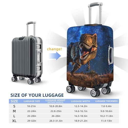 Starry Night Charging Dinosaur Travel Luggage Covers - Elasticity Suitcase Covers Protector for Luggage 18-32 Inch2