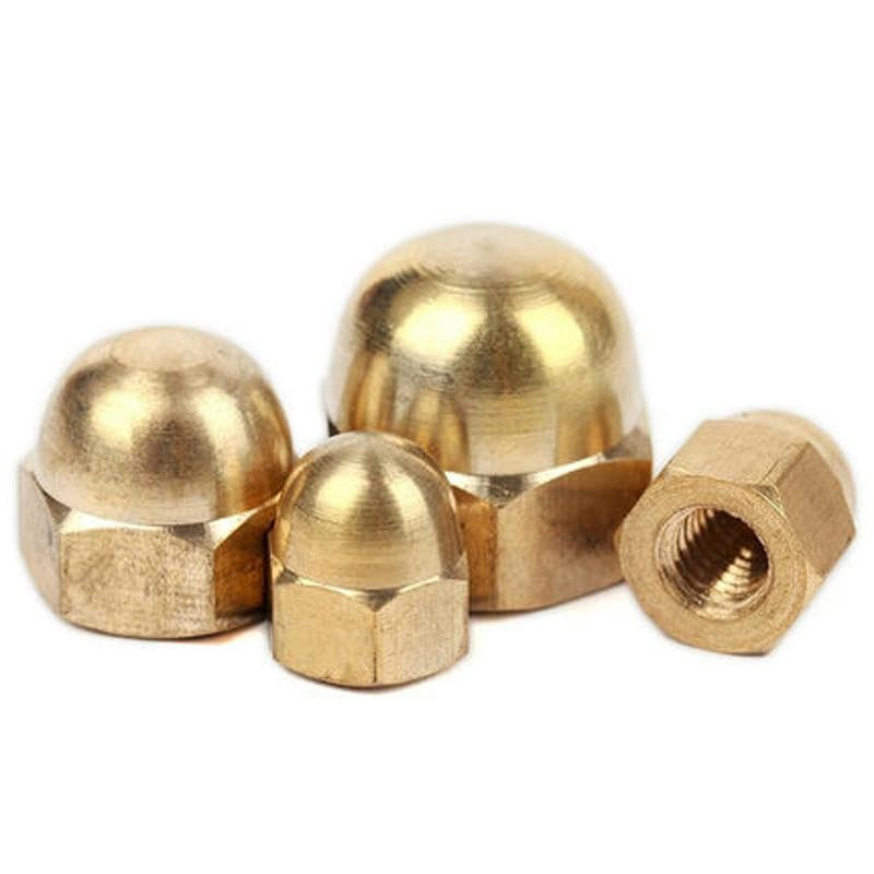 5 pièces M3 M4 laiton hexagone cuivre écrou protection de l'environnement cuprum 6mm-8mm longueur 3mm-3.2mm Hexagonal side-M4