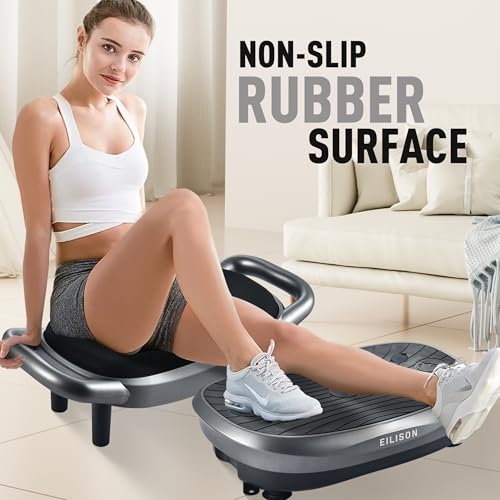 Image of EILISON FITABS 3D Vibration Plate Exercise Machine with Seat - Ocsillation, Pulsation + Vibration Platform, Push Up | Vibration Machine for Lymphatic Drainage, Weight Loss, Recovery (Fitabs Grey)
