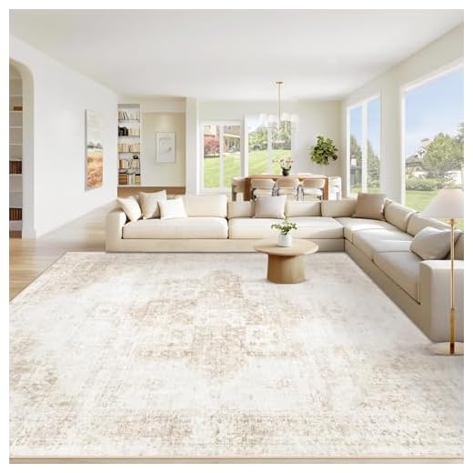 Washable 8x10 Vintage Style Area Rug