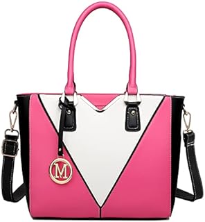 Miss Lulu Leather Look V-Shape Shoulder Handbag Lightweight Medium Tote Bag Handbags for Women