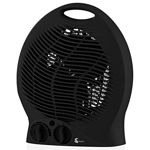 Sedol Electric Fan Heater - Upright or Flatbed 2KW Portable Electric Heater with 2 Heating Adjustable Thermostat, Overheat Protection and Cooling Option - Quiet Space Heater - Heaters for Home