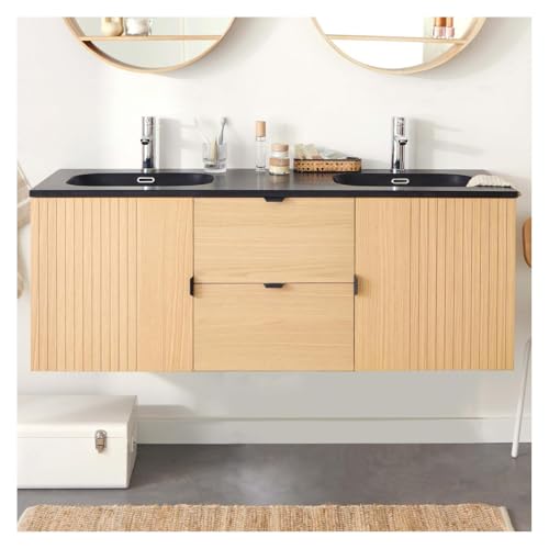 MOB-IN Meuble Studio Double Vasque 140cm chêne, vasques et robinets