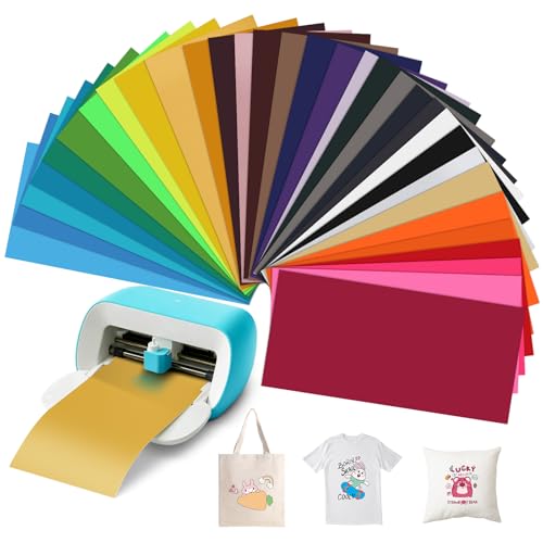 32 unidades de 14 cm x 30,5 cm Smart Iron On para Cricut Joy, lámina de plóter textil, vinilo de transferencia de calor, lámina textil para plóter, impresión textil, lámina flexible para camisetas,