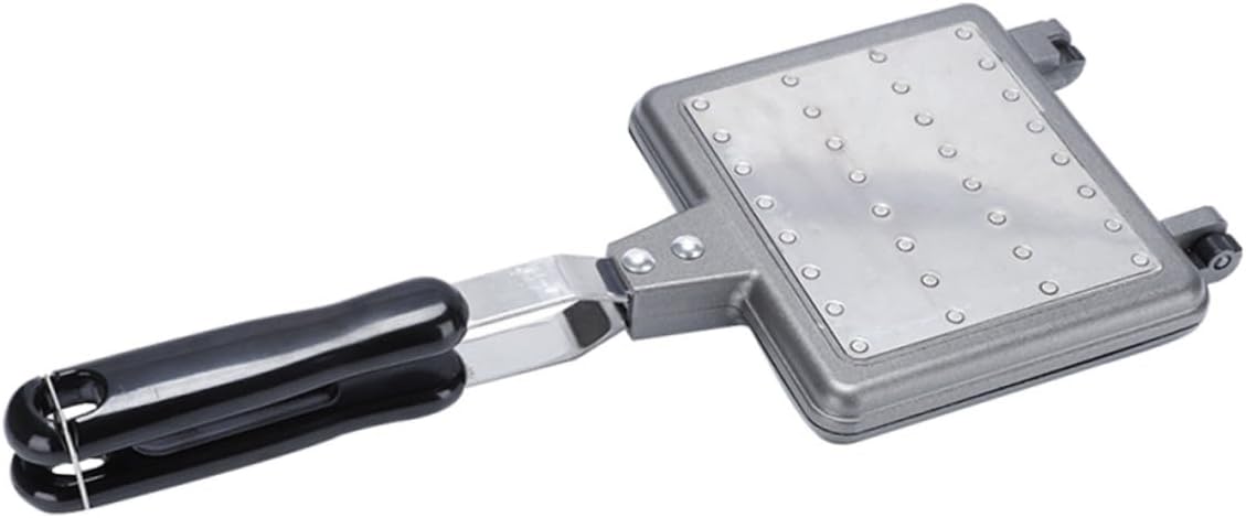 Mobestech Non-Stick Waffle Maker Mold Portable Aluminium Alloy Waffle Baking Tool for Electric and Open Fire Cooking for Breakfast and DIY Kitchen Use