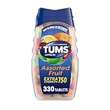 TUMS Chewable Antacid Tablets for Extra Strength Heartburn Relief, Great for a Summer BBQ - Assorted Fruit Flavors - 330 Count
