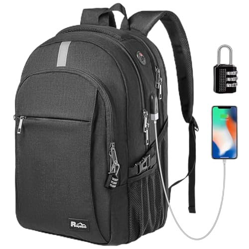 Business Laptop Backpack, Extra Large TSA Friendly Durable Anti-Theft Travel Backpack with USB Charging Port, Water Resistant College School Computer Bag for Women & Men Fits 15.6 Laptop
