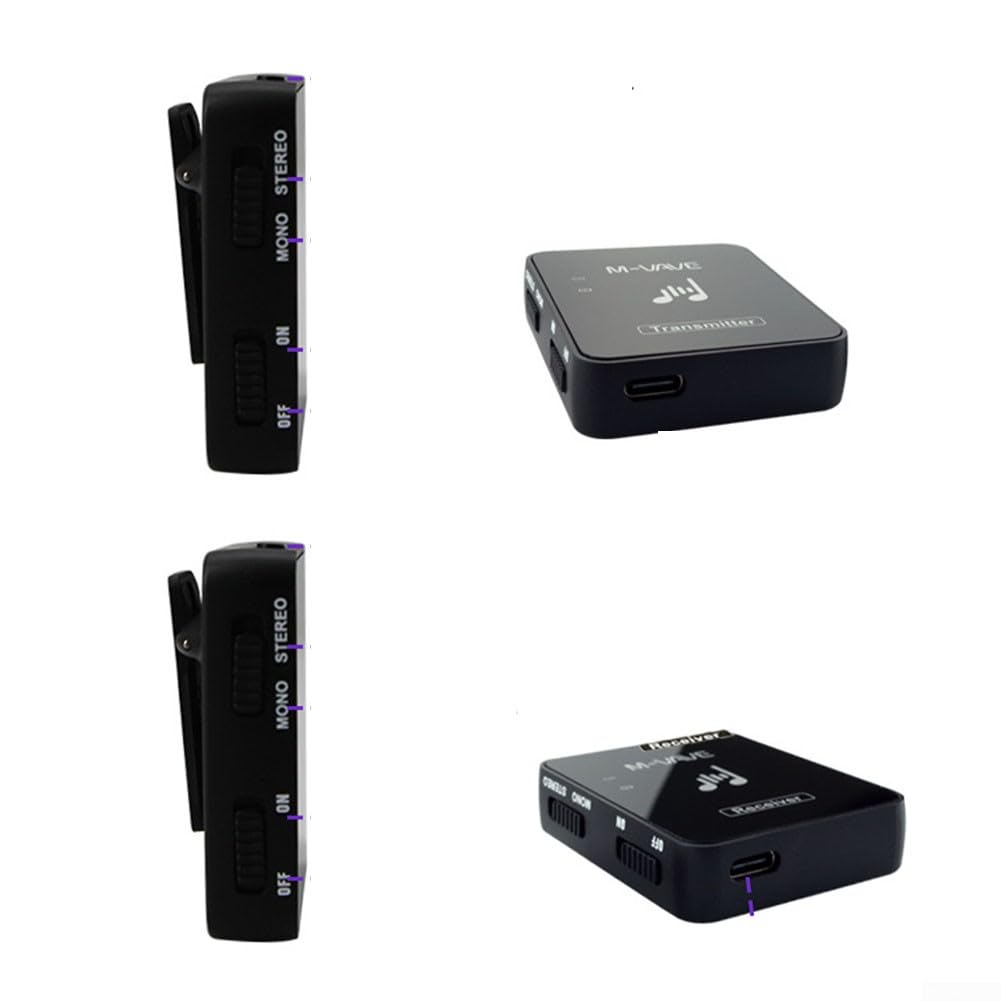 2.4G Wireless in-Ear Monitor Auricolare Ricevitore Trasmettitore Ricaricabile, per Studio Band Prova Live Performance Camera Record