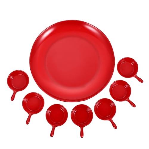 UTHCLO Plate Spoons Set Snack Plate Anti-drop Feature Stylish Imitation Porcelain for Household Use