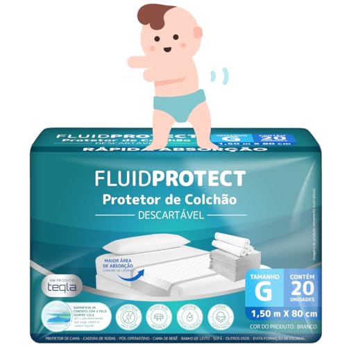 Protetor de Colchão Desfralde Descartável 20 Unidades 150 cm X 80 cm, Fluid Protect