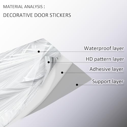 Papier peint pour porte imperméable argent autocollant 3d