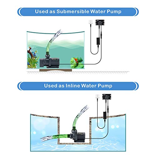 Hygger 24V Dc Saltwater Aquarium Pump With Controller Inline Submersible Water Sump Tank Pump 2650 #TOP4