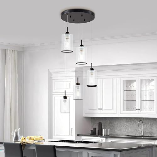 Image of Clear Glass Light Shade with Black Trim - 1-5 /8 inch Fitter Opening - Replacement for Chandeliers, Wall Sconces, Pendant Lights，Vanity & Ceiling Lights - Morden Style Decor (4 Pack)