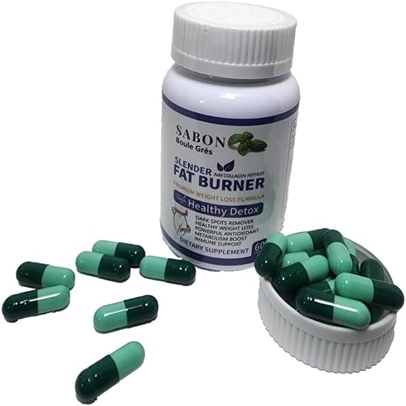 Sabon Boule Grès Slender Fat Burner with Collagen Peptides Supports Weight Management and Healthy hetox, 60 Capsules.