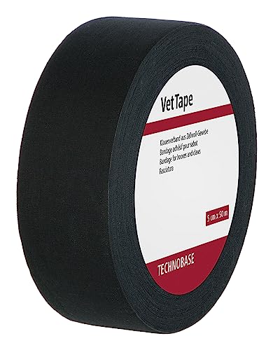 VetTape Klauenverband schwarz, mit Kautschukkleber, 50 m