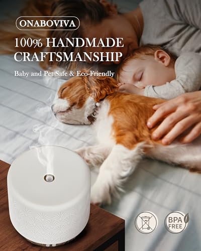 Essential Oil Diffuser, 280ml Aromatherapy Diffuser Ultrasonic Cool Mist Diffuser with Auto Shut-Off,Ceramic Diffuser for Home Office SPA Yoga - Image 7