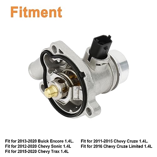Upgrade Aluminium Engine Coolant Thermostat Housing Assembly(1PCS).Fit For Buick Encore 2013-2020 Chevy Cruze 2011-2016 Trax Sonic 2013-2020.Replaces Part # 25200455 55565336 902-808 55593034.
