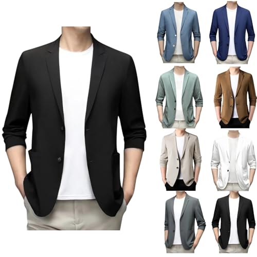 Men's Casual Blazer Suit Jackets Button Lightweight Unlined Sport Coat Spring Summer Suit Casual Stretch Slim Fit