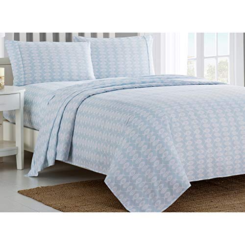 Image of Elegant Comfort Ultra-Soft Double Brushed 4-Piece Microfiber Sheet Set. Beautiful Tropical Patterns, and Vibrant Solid Colors, Luxury, All-Season Bed Sheet Set - Palm Leaves, Twin