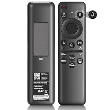 AZMKIMI Controle remoto de voz solar compatível com Samsung BN59-01432A Neo QLED OLED 8K HDR Smart TV ( ♚ ♚