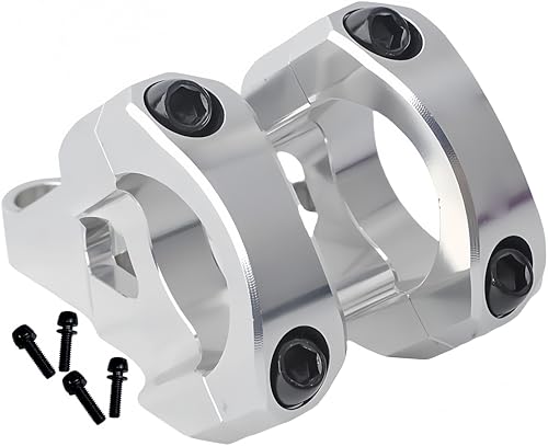 31.8mm Direct Mount Stem CNC Machined 6061 Aluminum Alloy 35mm Rise Handlebar Stem Downhill DH Bike Dual Crown Fork Stem Compatible with Surron Light Bee Off-road Dirt Bike (Silver)