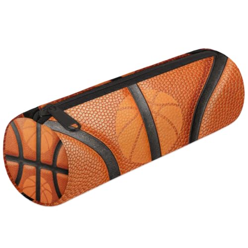 Image of Sport Ball Basketball Pencil Case Basketball Texture Pencil Pouch for School Teen Girl Boy Kids Pencil Bag Pen Case Office Student Stationery Pouch Storage Cosmetic Makeup Bag Women