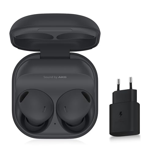 Samsung Galaxy Buds2 Pro, écouteurs Bluetooth, sans fil, réduction active de bruit, étui de chargement, son de Qualité Hi-Fi, résistant à l’Eau, Audio 360, Anthracite, Chargeur Secteur Rapide 25W