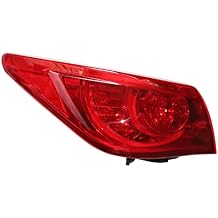 LOYALHEARTDY For 2014 2015 2016 2017Infiniti Q50 Q50s Halogen Tail Lights Lamps, Left Driver Side Outer Tail Lamp Brake Light Red Housing Rear Tail Lights LH