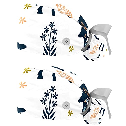 Chapeaux bouffants vaches lot de 2 casquettes de travail pour la cuisine et les soins médicaux