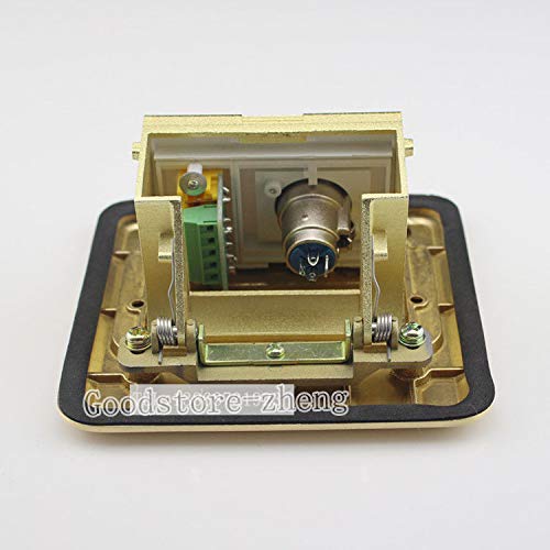 Connectors Bronze Pop-up XLR Female & RCA AV Floor Panel Ground Outlet Socket Receptacle - (Cable Length: Ground Receptacle)