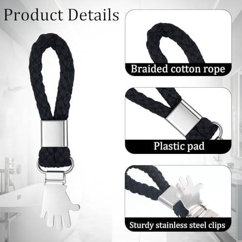 Xelsluthe 6 Stück Aufhänger für Handtücher Handtuchaufhänger Ohne Nähen mit Schlaufen Handtuch Clips Zum Aufhängen Handtuchhalter Clips Zum Von Häusern Schränken Und Badezimmern (Schwarz)