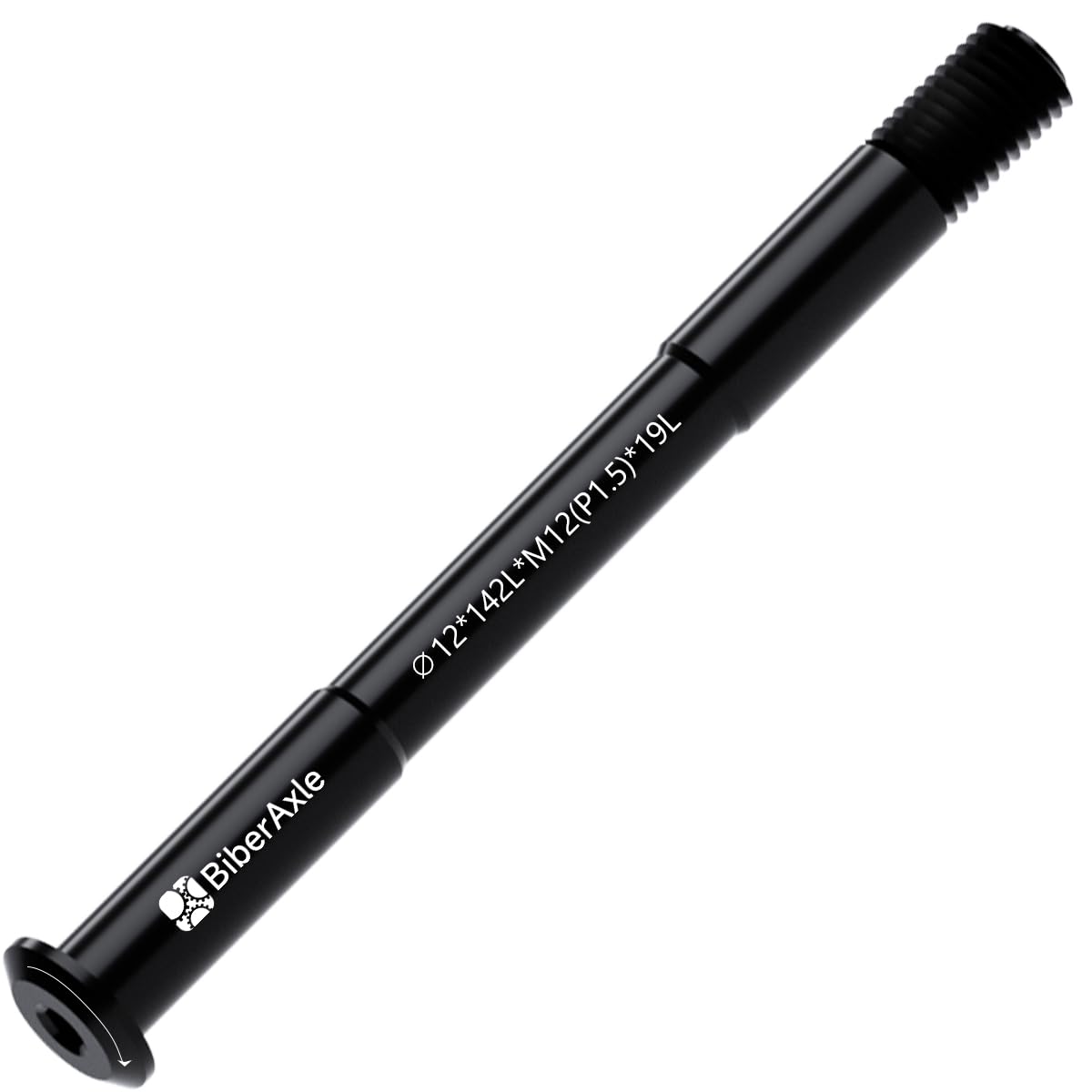 BiberAxle 12 mm Thru Axles for Bicycle Forks and Rear Bicycle Frame, Mountain Bike and Road Bikes, Aluminium Alloy Hub Adapter Axle (Thread Pitch: 1.5 mm/Length: 142 mm)