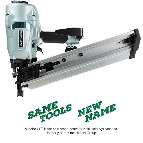 Metabo Hpt Framing Nailer | Pneumatic | For Lvl | 2-3/8" To 3-1/2" Plastic Collated Framing Nails | .162", Full Head | 21 Degree | Nr90Ac5 #TOP5