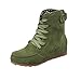 Produktbild Stiefeletten Damen,Damen Flache Knöchelschnee Motorradstiefel Wildleder Schnürstiefel,Binggong Damen Stiefeletten