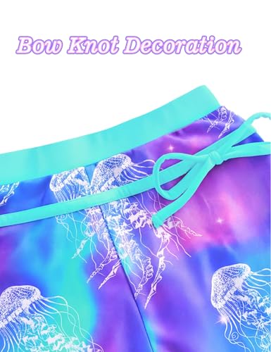 Image of Girls Swimsuits 2 Piece Summer Boyshort Bathing Suit Rash Guard Swimwear for Kids Child Beach with Sun Protection