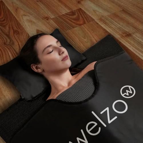 Welzo Infrared Sauna Blanket Version 5 - Portable Indoor Sauna for Home Use - Heat Therapy Blanket for Relaxation & Wellness - Red Light Therapy Blanket Style - Adjustable Settings - UK Standard Model