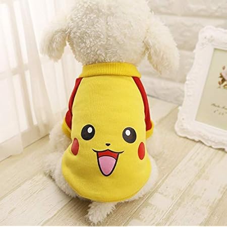 Amazon Lifet ピカチュウ犬小型犬服フリース子犬ジャケットペット服漫画犬パーカーチワワ犬服ペット服 小型犬クリスマス Xingguang コスチューム 通販