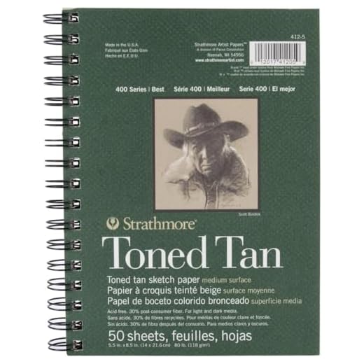 Strathmore Toned Sketch Spiral Paper Pad 5.5"X8.5"-Tan 50 Sheets -412500
