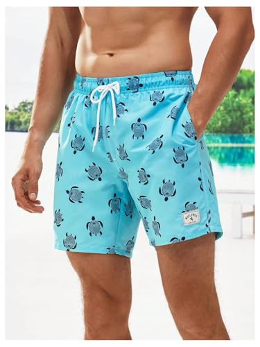Floerns Men's Turtle Print Swim Trunk Mesh Lining Quick Dry Bathing Suit Board Shorts2