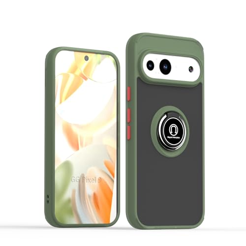 Jiajihua Compatible with Google Pixel 9 Bracket Phone Case,Compatible with Google Pixel 9 Pro [Car Mount Magnetic Stand] [PC+TPU] Anti-Drop Gr2
