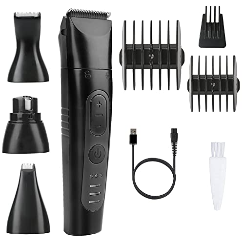 Color You 4 in 1 Pet Grooming Kit USB Rechargeable Professional Dog Grooming Clippers, Pet Dog Hair Clippers with 3 Shaving Blades and 1 Dog Nail Grinder, Pet Hair Trimmer for All Types Dogs and Cats