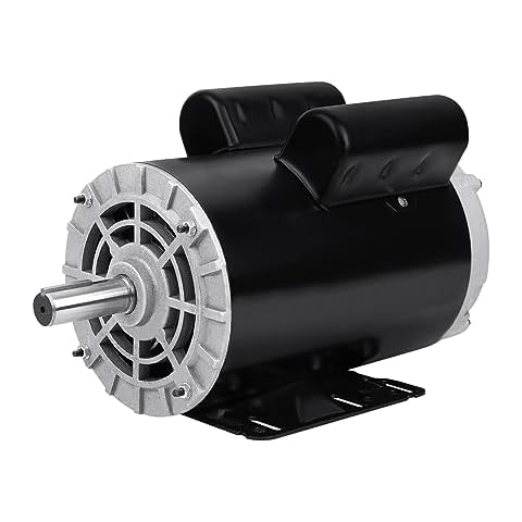 Iglobalbuy 5 Hp Air Compressor Motor, 3450RPM AC 208-230V 22Amps Single Phase Electric Motor for Air Compressors, 7/8" Keyed Shaft, CCW Rotation, 143T Frame Cover