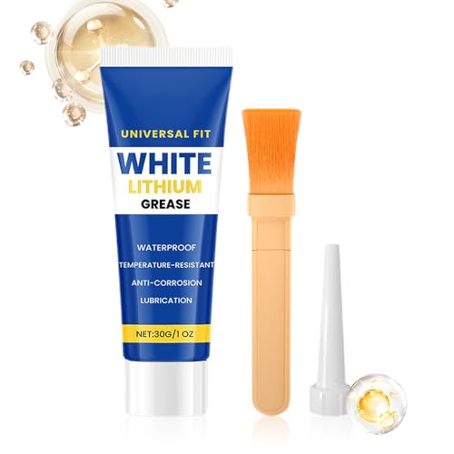 Gazocua Grasa de litio blanca en tubo, grasa resistente a altas temperaturas, grasa para rodamientos de rueda, para entusiastas del coche, mantenimiento de flotas, restauración de coches antiguos