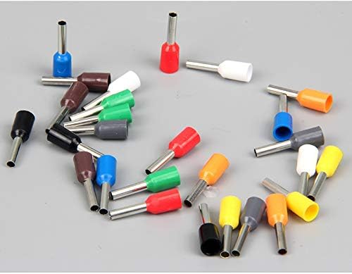Davitu Terminals - 100pcs/Pack E0508 E7508 E1008 E1508 E2508 Insulated Ferrules Terminal Electrical Crimp Terminator Block Cord End Wire Connector - (Color: Brown, Pins: E1508)