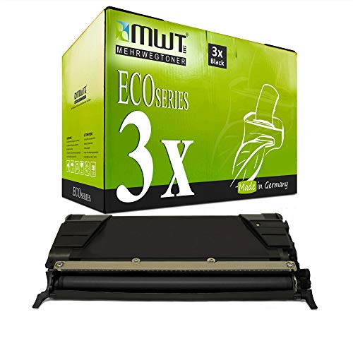 Cartouche Noir Optra C 520 522 524 de MWT - Lot de 3 toners rechargeables compatibles Lexmark