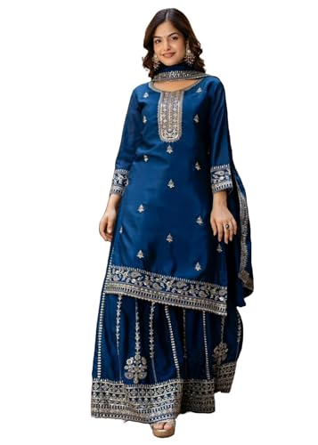 Costume indien pour femme Sharara à sequins pour mariages et soirées