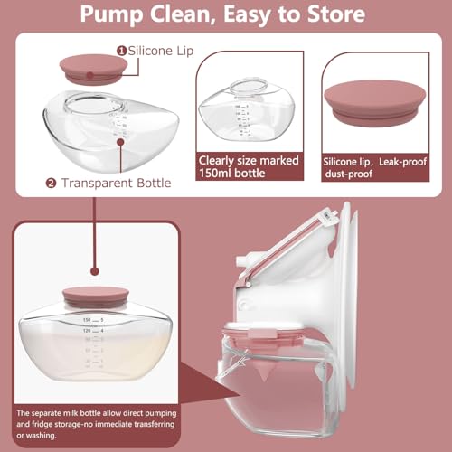 Image of 1 Pack Breastmilk Collection Replacement Accessories for Momcozy Upgraded Mobile Flow M9, Upgraded M9 Milk Container with Red Silicone Cap, Not Mom Cozy Original Parts