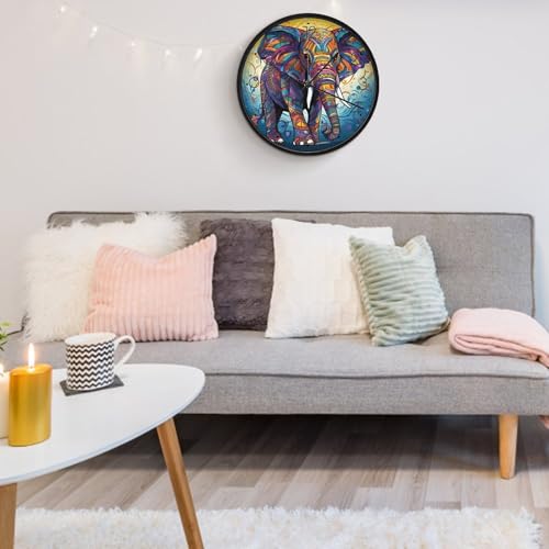 Horloge murale éléphant colorée idée cadeau originale pour la maison - 6