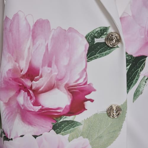 KARL LAGERFELD Paris Women's Long Sleeve Jacket with Bright Placed Florals, Soft White, 12 by KARL LAGERFELD - Used condition - Image 2